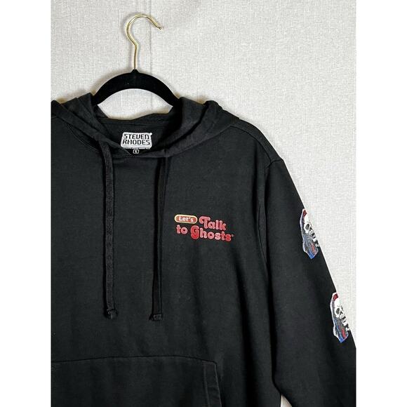 Let's Talk To Ghosts Steven Rhodes Pullover Unisex Size Large Black Screen Print - Picture 4 of 10